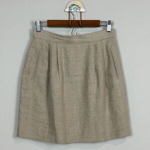 Vintage Liz Claiborne Collection Linen Pleated Mini Skirt 10
